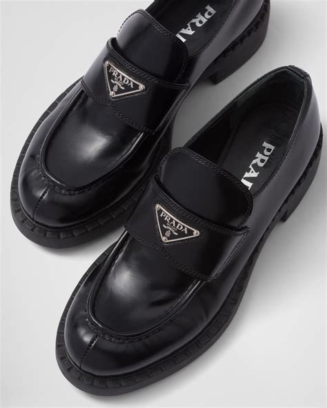 chunky loafers men prada|prada brushed leather loafers women's.